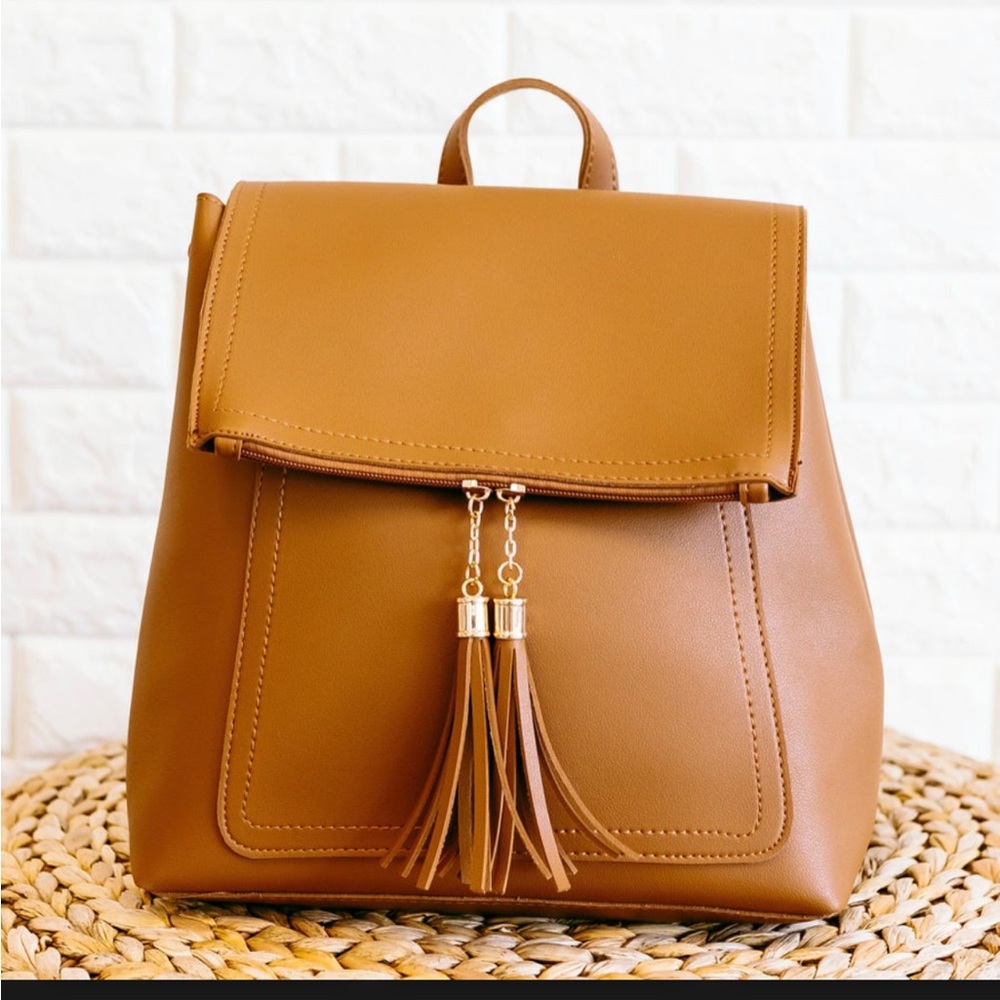 Faux leather backpack purse NEVER USED